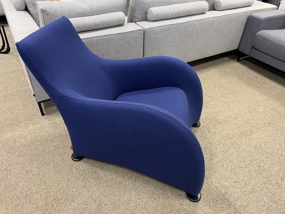 Image 1 of Fauteuil Loge de Montis tissu de laine bleu