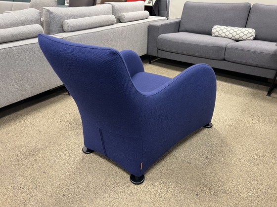 Image 1 of Fauteuil Loge de Montis tissu de laine bleu