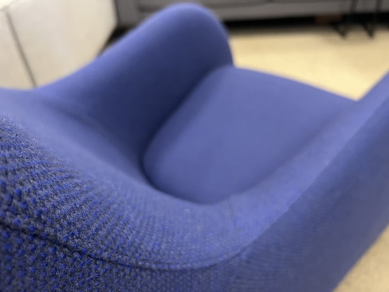 Image 1 of Fauteuil Loge de Montis tissu de laine bleu