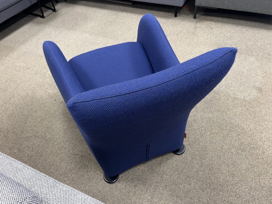 Image 1 of Fauteuil Loge de Montis tissu de laine bleu