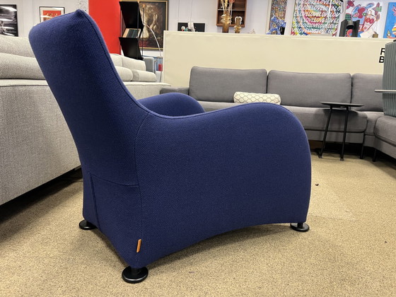 Image 1 of Fauteuil Loge de Montis tissu de laine bleu