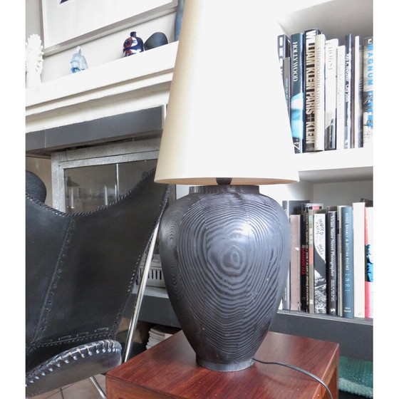 Image 1 of Lampada vintage in legno annerito, Francia 1980