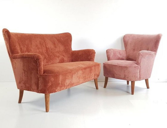 Image 1 of Poltrona vintage Artifort Theo Ruth da donna in pietra rossa e arancione