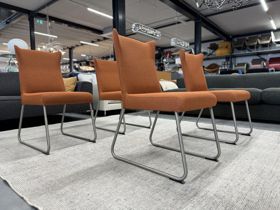 Image 1 of 4 Jess Design dining chairs Orange fabric