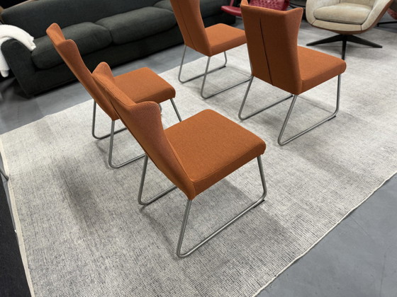 Image 1 of 4 Jess Design dining chairs Orange fabric