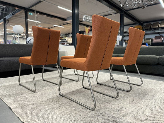 Image 1 of 4 Jess Design dining chairs Orange fabric