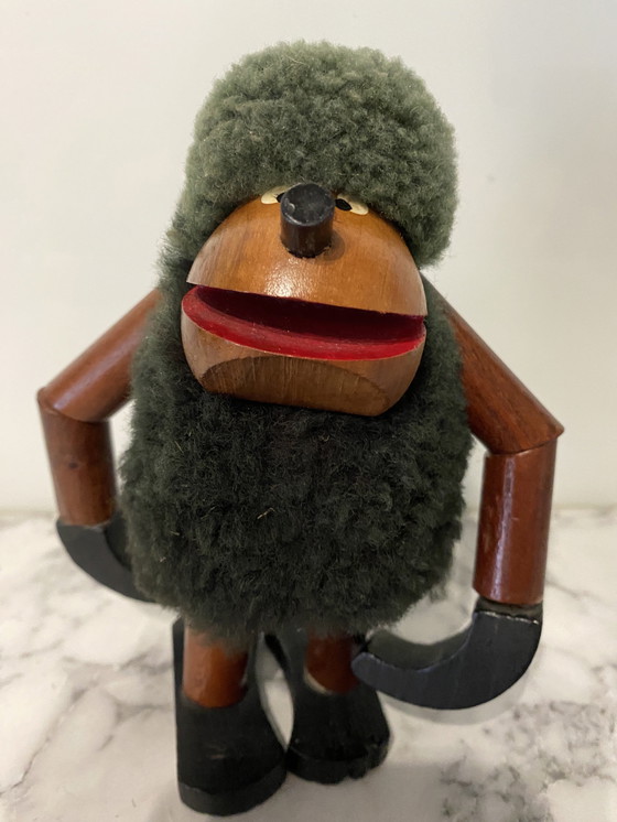 Image 1 of Scimmia appesa in legno vintage