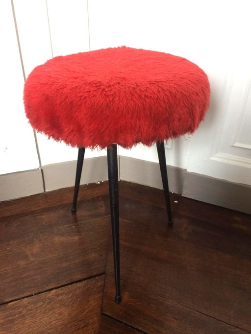 Moumoute Stool Pelfran Red 1960