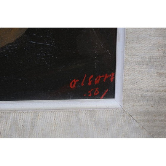 Image 1 of Swedish modern vintage painting by Ove Olson, France 1956