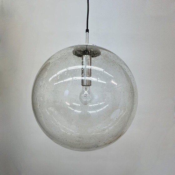 Image 1 of Vintage glass and metal pendant lamp for Limburg Glashütte, Germany 1970