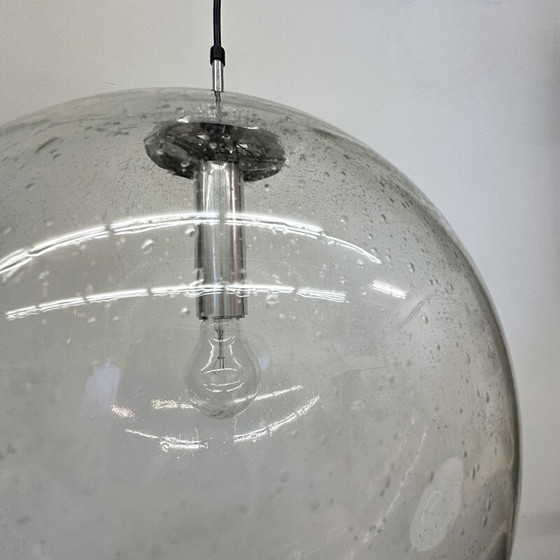 Image 1 of Vintage glass and metal pendant lamp for Limburg Glashütte, Germany 1970