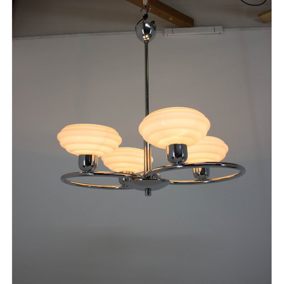 Image 1 of Vintage Pink Chandelier by Drukov 1940s