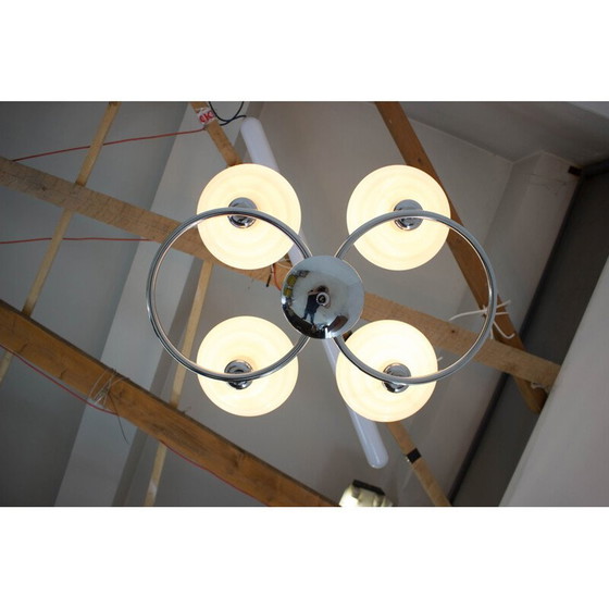 Image 1 of Vintage Pink Chandelier by Drukov 1940s