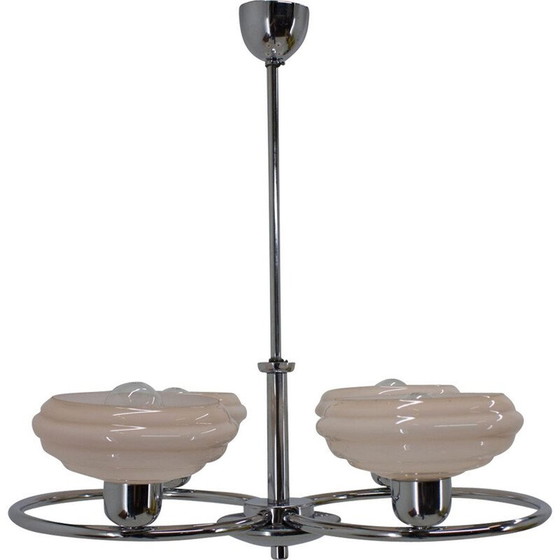 Image 1 of Vintage Pink Chandelier by Drukov 1940s