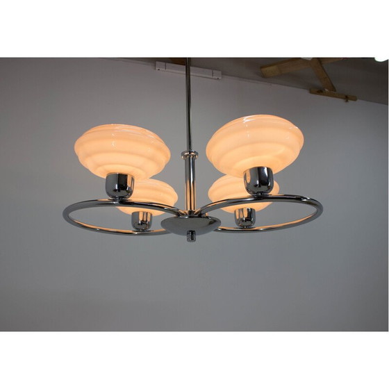 Image 1 of Vintage Pink Chandelier by Drukov 1940s