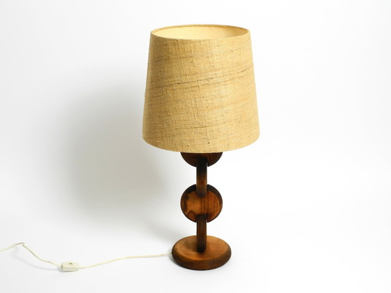 Image 1 of Lámpara de mesa grande, rara y hermosa, de la década de 1960, de Temde, hecha de madera de pino.