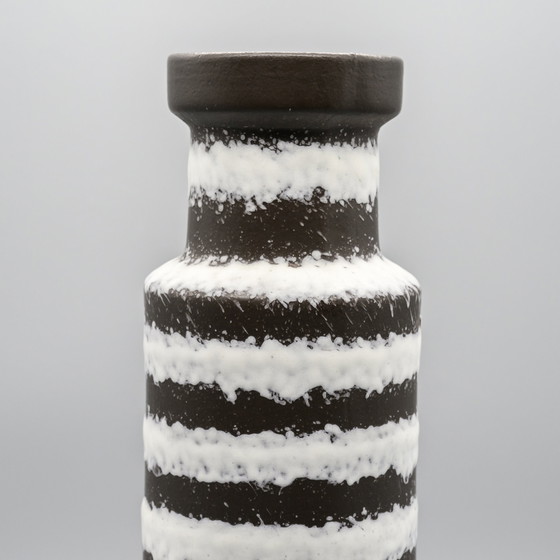 Image 1 of Fat Lava Zebra Vase West German Pottery Mid-Century Design Scheurich 205-32 CM