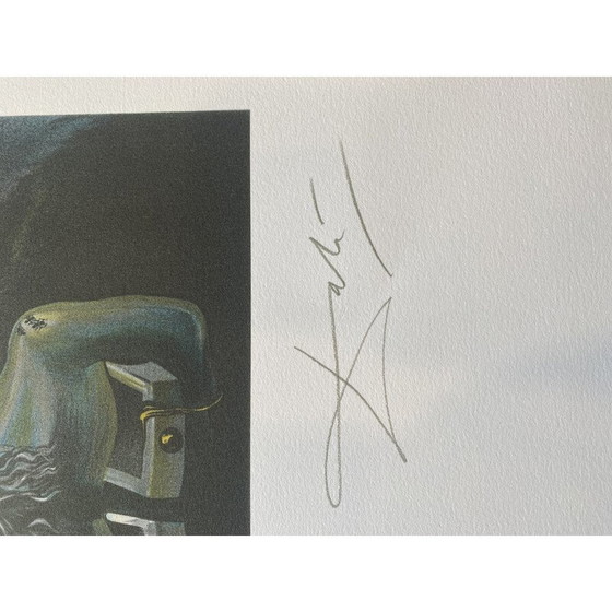 Image 1 of Litografía antigua La jirafa en llamas de Salvador Dalí