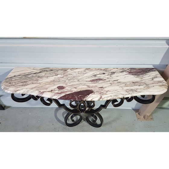 Image 1 of Vintage console in wrought iron and marble, 1950