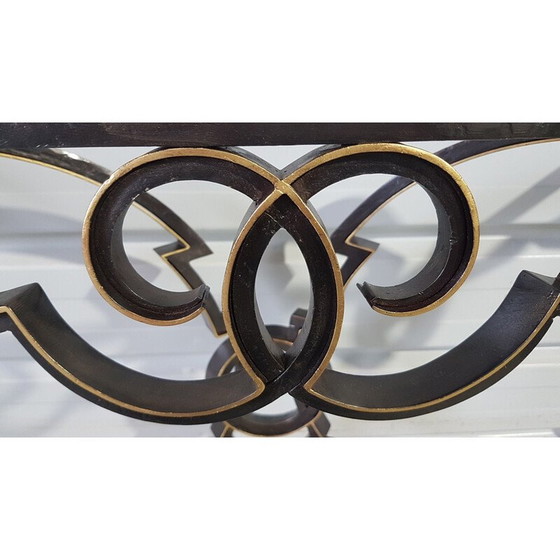 Image 1 of Vintage console in wrought iron and marble, 1950