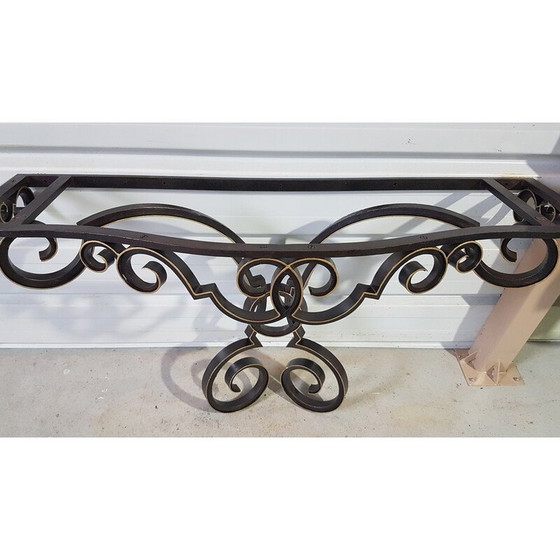 Image 1 of Vintage console in wrought iron and marble, 1950