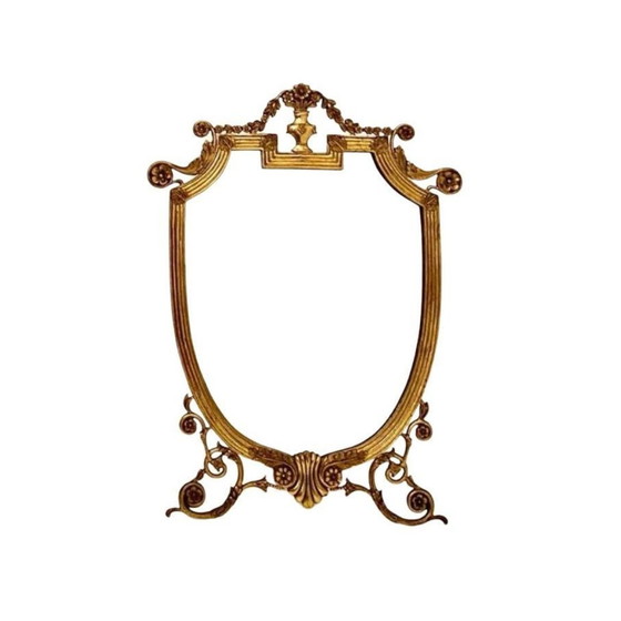 Image 1 of 1X Art Deco Brass Vanity Mirror Table