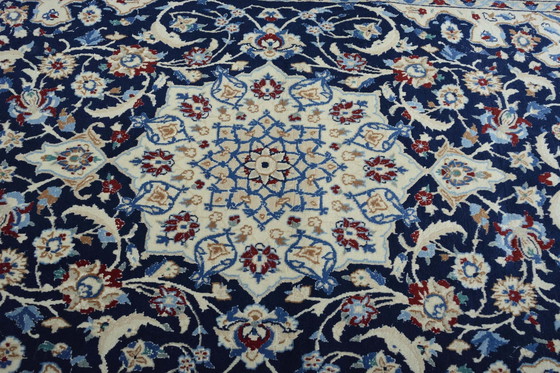 Image 1 of Hand Knotted Nain Persian Rug With Silk - 213 X 126 Cm