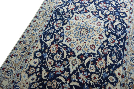 Image 1 of Hand Knotted Nain Persian Rug With Silk - 213 X 126 Cm