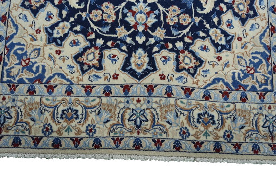 Image 1 of Hand Knotted Nain Persian Rug With Silk - 213 X 126 Cm