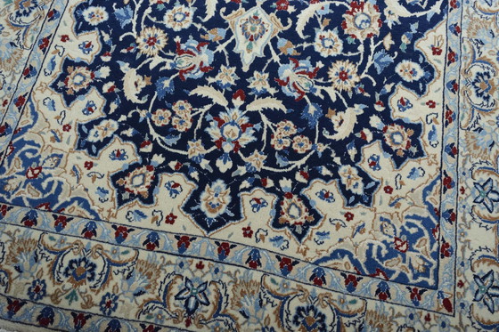 Image 1 of Hand Knotted Nain Persian Rug With Silk - 213 X 126 Cm