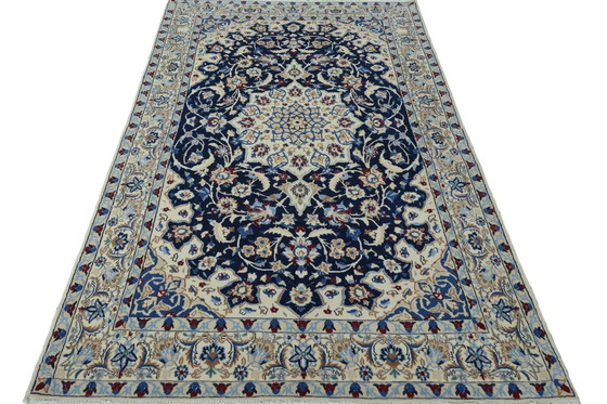 Image 1 of Hand Knotted Nain Persian Rug With Silk - 213 X 126 Cm