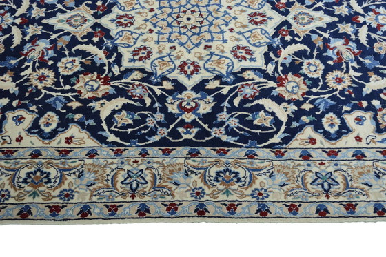 Image 1 of Hand Knotted Nain Persian Rug With Silk - 213 X 126 Cm