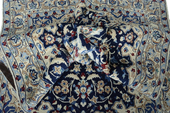 Image 1 of Hand Knotted Nain Persian Rug With Silk - 213 X 126 Cm