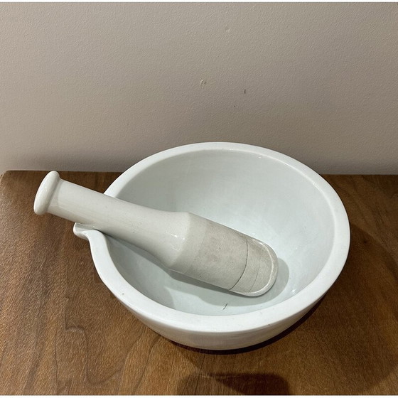 Image 1 of Vintage porcelain mortar and pestle, France
