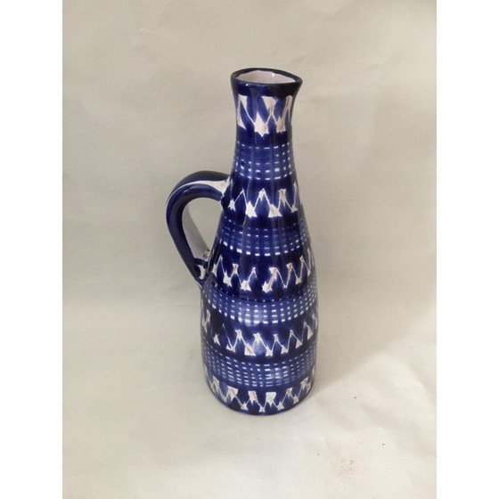 Image 1 of Vintage blue glazed earthenware vase by Robert Picault