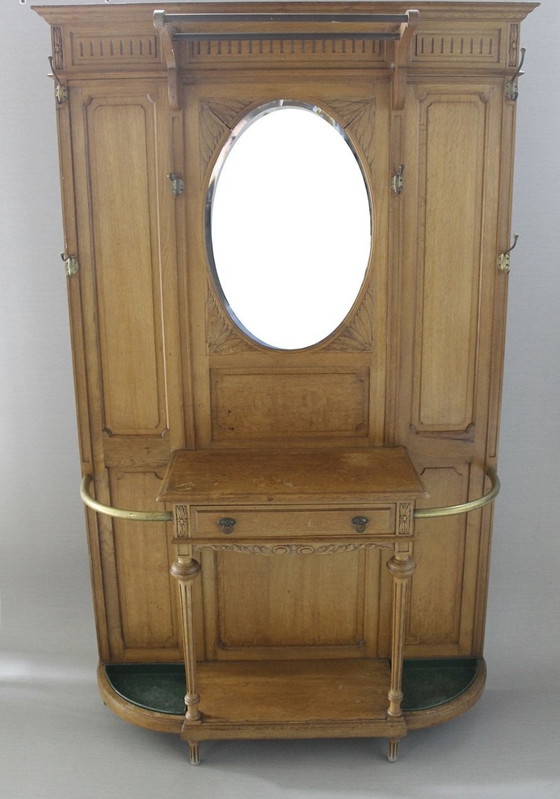 Image 1 of Art Nouveau Oak Hall Stand 1900S