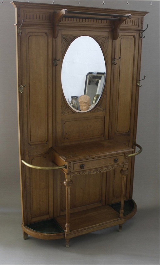 Art Nouveau Oak Hall Stand 1900S