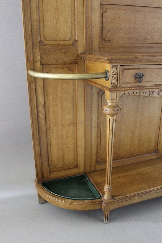 Image 1 of Art Nouveau Oak Hall Stand 1900S