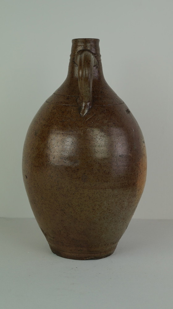 Image 1 of Brown earthenware pitcher with 1 ear