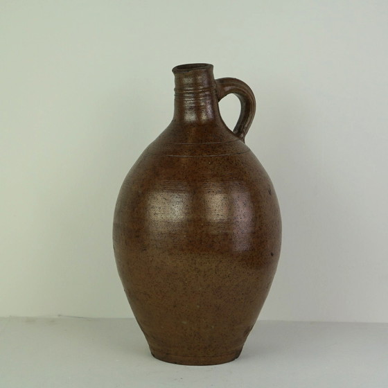 Image 1 of Brown earthenware pitcher with 1 ear