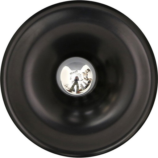 Vintage black metal cone wall lamp, 1960s