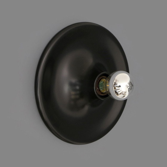 Image 1 of Lampada da parete vintage a cono in metallo nero, anni '60