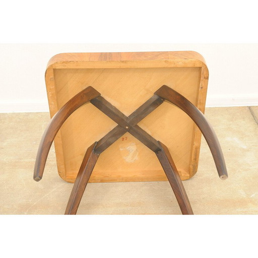 Vintage spider table H259 in walnut by Jindřich Halabala, Czechoslovakia 1950