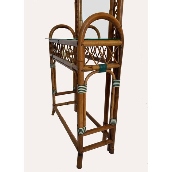 Image 1 of Vintage entrance console in rattan Carlo Giudici Italy 1920s