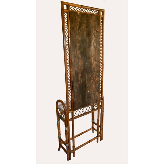 Image 1 of Vintage entrance console in rattan Carlo Giudici Italy 1920s