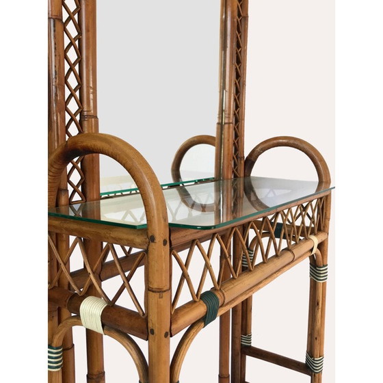 Image 1 of Vintage entrance console in rattan Carlo Giudici Italy 1920s