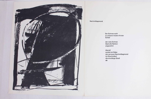 Lithograph by Swiss artist Bernd Völkle 1963