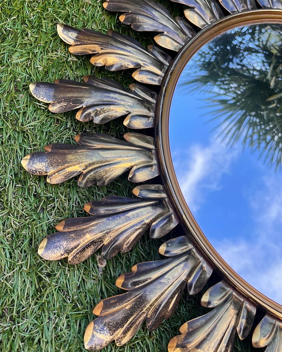 Image 1 of Vintage Deknudt sunburst witch's eye sunburst mirror