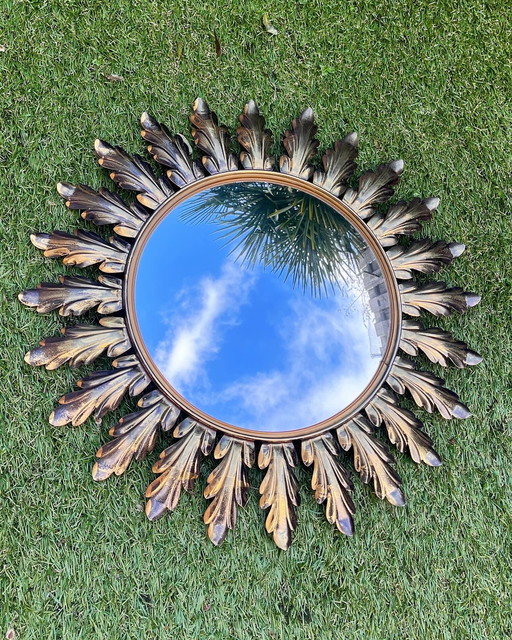 Vintage Deknudt sunburst witch eye sunburst mirror