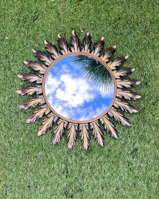 Image 1 of Vintage Deknudt sunburst witch eye sunburst mirror